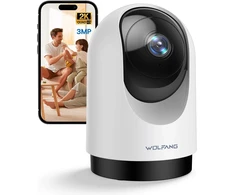 WOLFANG vidaus Wi-Fi stebėjimo kamera 2K 3 MP su 360° pasukimu ir naktiniu matymu WS03