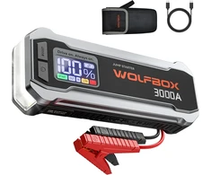 WOLFBOX automobilinis užvedimo starteris 3000A 12V, 16000mAh, USB-C 65W, LED, MegaVolt16