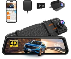 WOLFBOX skaitmeninis galinio vaizdo veidrodis su vaizdo registratoriumi M40, 10 colių, 4K