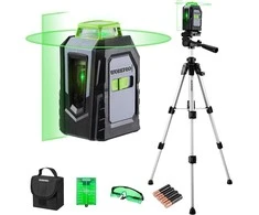 WORKPRO 360° kryžminis žalias lazerinis nivelyras su stovu, automatinis išlyginimas, W002905A