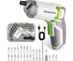 WORKPRO akumuliatorinis ekscentrinis suktuvas 3,6 V, 7 Nm, 24 antgalių rinkinys W121063A