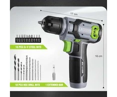 WORKPRO akumuliatorinių gręžtuvų ir suktuvų rinkinys 8 V 2000 mAh, 10 mm griebtuvas, LED, lagaminas