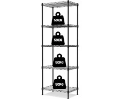 WORKPRO metalinė 5 lygių lentyna su reguliuojamu aukščiu, maksimali apkrova 250 kg, 44 x 29 x 130 cm
