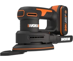 WORX akumuliatorinė detalioji šlifuoklė 20 V su dulkių maišeliu WX822