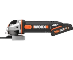 WORX akumuliatorinis kampinis šlifuoklis 20 V, 115 mm, 8600 aps./min., WX800