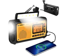 XHDATA nešiojamas radijas FM/AM/SW/WB, saulės įkrovimas, 3000 mAh akumuliatorius, Bluetooth, D-608WB