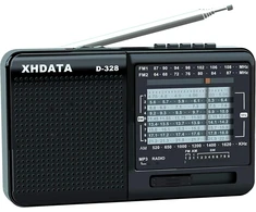 XHDATA nešiojamas radijas MP3 grotuvas su TF kortelės palaikymu ir FM/AM imtuvu D-328