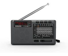 XHDATA nešiojamas radijas su FM/AM/SW, Bluetooth, USB, TF, juodas, D368