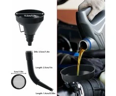 XhjzgcTech automobilių piltuvėlių rinkinys su filtru ir lanksčiais antgaliais, plastikinis