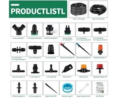 XINGGANG laistymo sistema sodui, lašelinio laistymo rinkinys, 310 vnt., 80 m PVC vamzdis