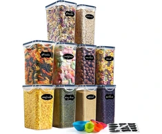 YASHE hermetiškų maisto laikymo indų rinkinys, 10 × 1,5 l, be BPA