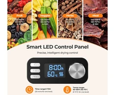 YASHE maisto džiovyklė su 8 padėklais, 240 W, skaitmeniniu valdymu GGJ-261C