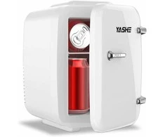 YASHE mini šaldytuvas 4 l, termoelektrinis šaldytuvas–šildytuvas, 12 V/220 V, baltas