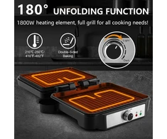 YASHE Panini kontaktinis grilis 1800 W, 210–250 °C, atidaromas 180°, SW-3018
