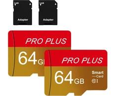 Yeecka Micro SD atminties kortelės 64 GB, UHS-I C10 A1, su adapteriais, 2 vnt. B0FH8XR7MQ