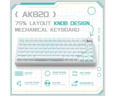 YINDIAO AK820 laidinė 75 % mechaninė žaidimų klaviatūra, USB-C, mėlyni jungikliai