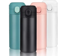 YINJAM kelioninis termopuodelis 450 ml iš nerūdijančiojo plieno, juodas KITCHEN-363