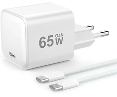 YISH USB-C GaN įkroviklis 65 W su 1 m USB-C laidu TR417002