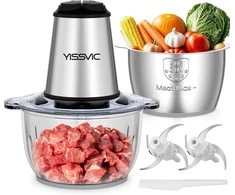 YISSVIC elektrinis maisto smulkintuvas 2 l, 500 W, su dviem dubenimis Y-JR01