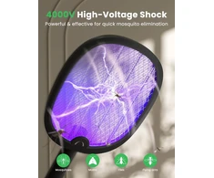 YISSVIC elektrinis vabzdžių plaktuvas 4000 V su UV šviesa, USB-C, WD-9002