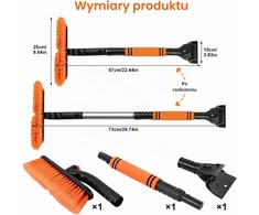 YIYICO teleskopinis automobilio sniego šepetys su ledo grandikliu 55–73 cm Grattoir01