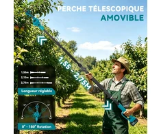 Yofidra akumuliatorinis teleskopinis sekatorius 2 viename, 30 mm, 300 W, sku4G6440Y_2-EU