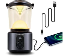 Yonktoo LED stovyklavimo lempa, 10400 mAh, aliuminio korpusas, 5 apšvietimo režimai, LCD ekranas