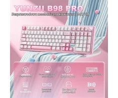 YUNZII mechaninė belaidė 96 % klaviatūra su skaitmeniniu bloku, Bluetooth, RGB, B98 PRO