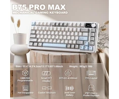 YUNZII mechaninė belaidė klaviatūra 75 % su ekranu, 8000 mAh, B75 PRO MAX