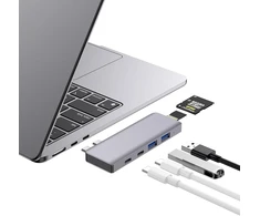 ZanBix USB-C šakotuvas MacBook, 6 prievadų, Thunderbolt 4, 100 W PD, HYD-9887T