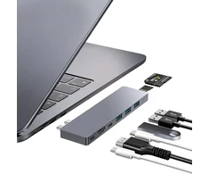 ZanBix USB-C šakotuvas MacBook su Thunderbolt 4, HDMI 4K ir 100 W PD 9820-GRY