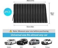 ZATOOTO magnetinės automobilio langų užuolaidėlės nuo saulės, 2 vnt., 80 × 48 cm, C-S01BL