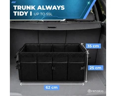 ZENAKIO sulankstomas automobilio bagažinės organizatorius su lipukais 62 × 25 × 25 cm ZK_CBO
