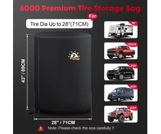 Zettum atsarginio rato uždangalas iš 600D PU poliesterio, iki 89 cm, TC-SG-PG-28-BLK