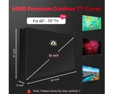 Zettum lauko apsauginis TV uždangalas 65–70 colių, 600D Oxford ir PU, juodas, TVC-6570-BLK