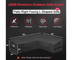 Zettum sodo kampinės sofos uždangalas Oxford 600D su PU danga, 280 x 215 x 80 cm, L-Form
