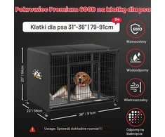 Zettum šunų narvo uždangalas 91 x 58 x 63 cm, Oxford 600D su PU danga, PC-D-36-BLK