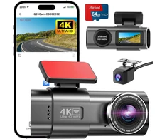 zhiroad automobilinis vaizdo registratorius 4K priekinė ir 1080p galinė kamera Wi-Fi Q20