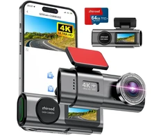 zhiroad automobilinis vaizdo registratorius 4K UHD, priekinė ir galinė 1080p kamera, Wi-Fi Q20S
