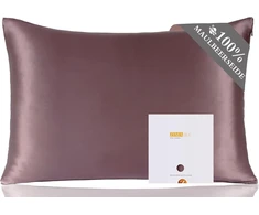 ZIMASILK šilkinis pagalvės užvalkalas 100% morvų šilkas 19 momme 80x80 cm su užtrauktuku, pilkai violetinis