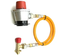 1,5 m oranžinė LPG aukšto slėgio žarna su 35 mm W21.8 adapteriu, skirta Campingaz 901–907 balionams