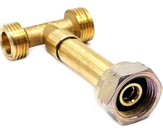 3 krypčių T formos LPG propano dujų skirstytuvas 21,8 mm LH (KLF / Shell tipo dujų balionams)