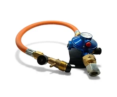 30 mbar LPG dujų slėgio reguliatoriaus komplektas su 450 mm POL–W20 aukšto slėgio žarna, 10 mm