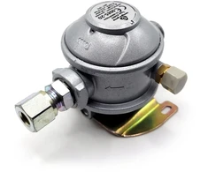 30 mbar LPG dujų slėgio reguliatorius Bulkhead 10 mm 180° kemperiams ir karavanams