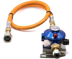 30 mbar LPG dujų slėgio reguliatorius su 80 cm aukšto slėgio žarna W20 RH × 20 mm LH kemperiams ir valtims