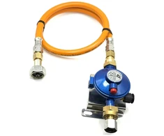 30 mbar LPG dujų slėgio reguliatorius su 1,5 m aukšto slėgio žarna W20 RH × 20 mm LH kemperiams ir valtims