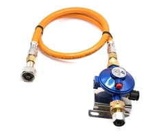 30 mbar LPG dujų slėgio reguliatorius su 80 cm aukšto slėgio žarna W20 RH × 20 mm LH kemperiams ir valtims