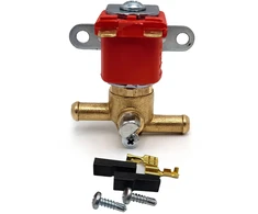 Benzino uždarymo vožtuvas (solenoidas) - 12 V elektromagnetinis kuro vožtuvas, žalvarinis