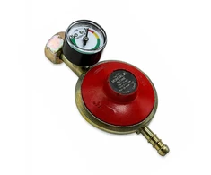 Butano dujų slėgio reguliatorius 29 mbar, 1,5kg/h su manometru, 21,8 mm LH