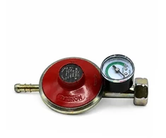 Butano dujų slėgio reguliatorius 29 mbar, 1,5kg/h su manometru, 21,8 mm LH
